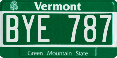 VT license plate BYE787