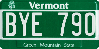 VT license plate BYE790