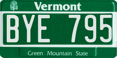 VT license plate BYE795