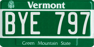 VT license plate BYE797