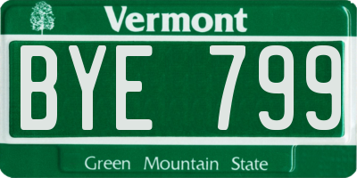 VT license plate BYE799
