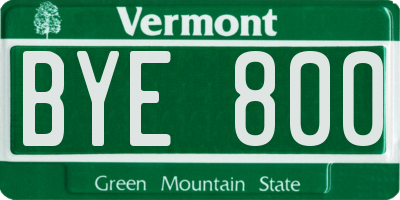 VT license plate BYE800