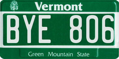 VT license plate BYE806