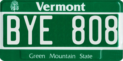 VT license plate BYE808