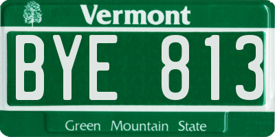VT license plate BYE813