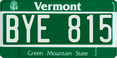 VT license plate BYE815