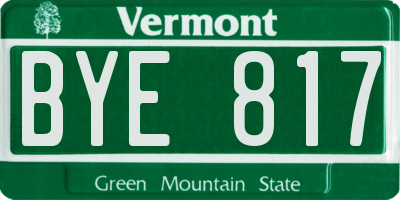 VT license plate BYE817