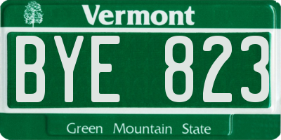 VT license plate BYE823