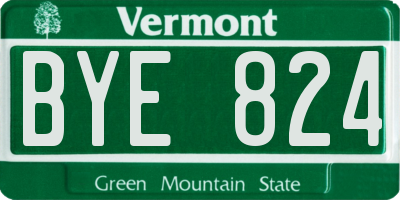 VT license plate BYE824