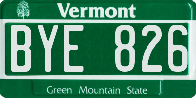 VT license plate BYE826