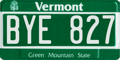 VT license plate BYE827