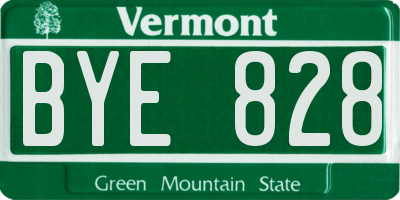 VT license plate BYE828