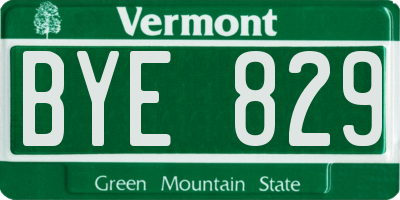 VT license plate BYE829