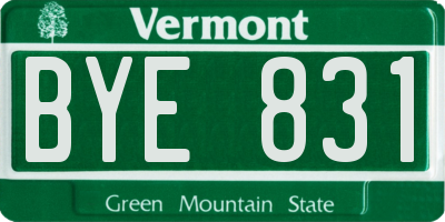 VT license plate BYE831
