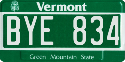 VT license plate BYE834