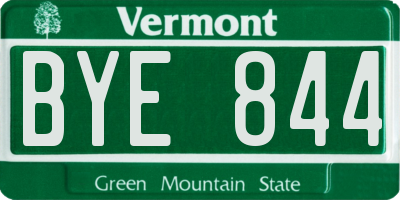 VT license plate BYE844