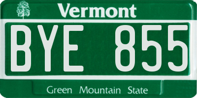 VT license plate BYE855