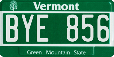 VT license plate BYE856