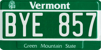 VT license plate BYE857