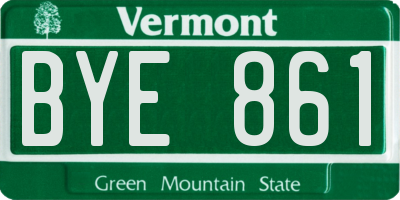 VT license plate BYE861
