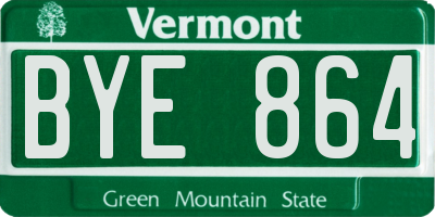 VT license plate BYE864