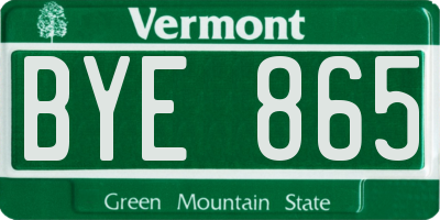 VT license plate BYE865
