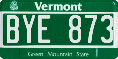 VT license plate BYE873