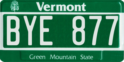 VT license plate BYE877