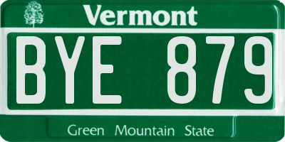 VT license plate BYE879
