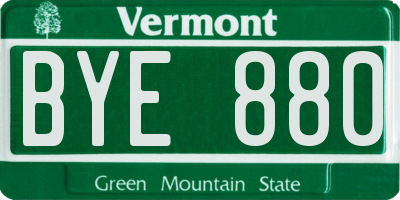 VT license plate BYE880