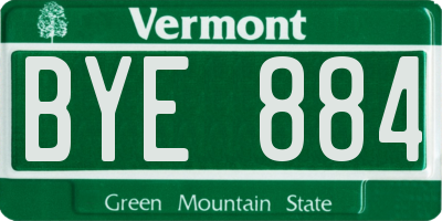 VT license plate BYE884