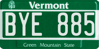 VT license plate BYE885