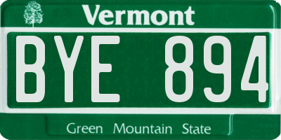 VT license plate BYE894