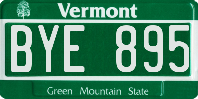 VT license plate BYE895