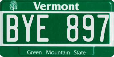 VT license plate BYE897