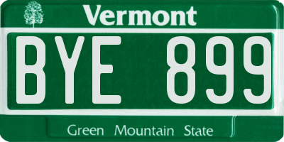VT license plate BYE899