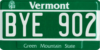 VT license plate BYE902
