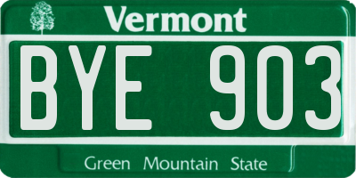 VT license plate BYE903