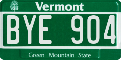 VT license plate BYE904