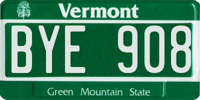 VT license plate BYE908