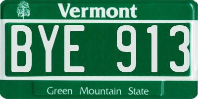 VT license plate BYE913