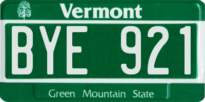 VT license plate BYE921