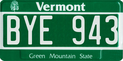 VT license plate BYE943