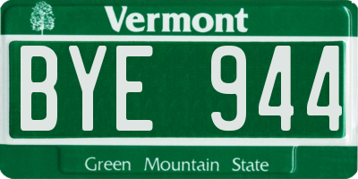 VT license plate BYE944