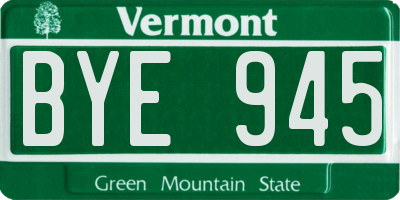 VT license plate BYE945