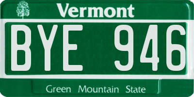 VT license plate BYE946