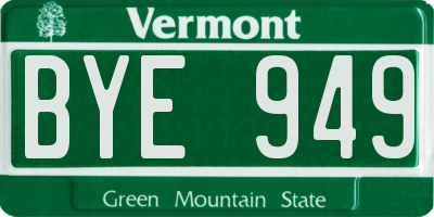 VT license plate BYE949