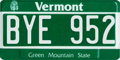 VT license plate BYE952