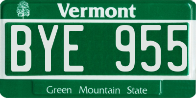 VT license plate BYE955
