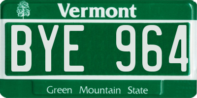 VT license plate BYE964